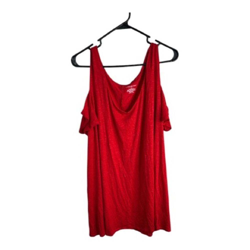 Lane Bryant Women’s Red Cold Shoulder Short Sleeve Top Size 22/24 NWT
